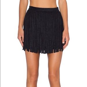 BB Dakota suede fringe mini skirt